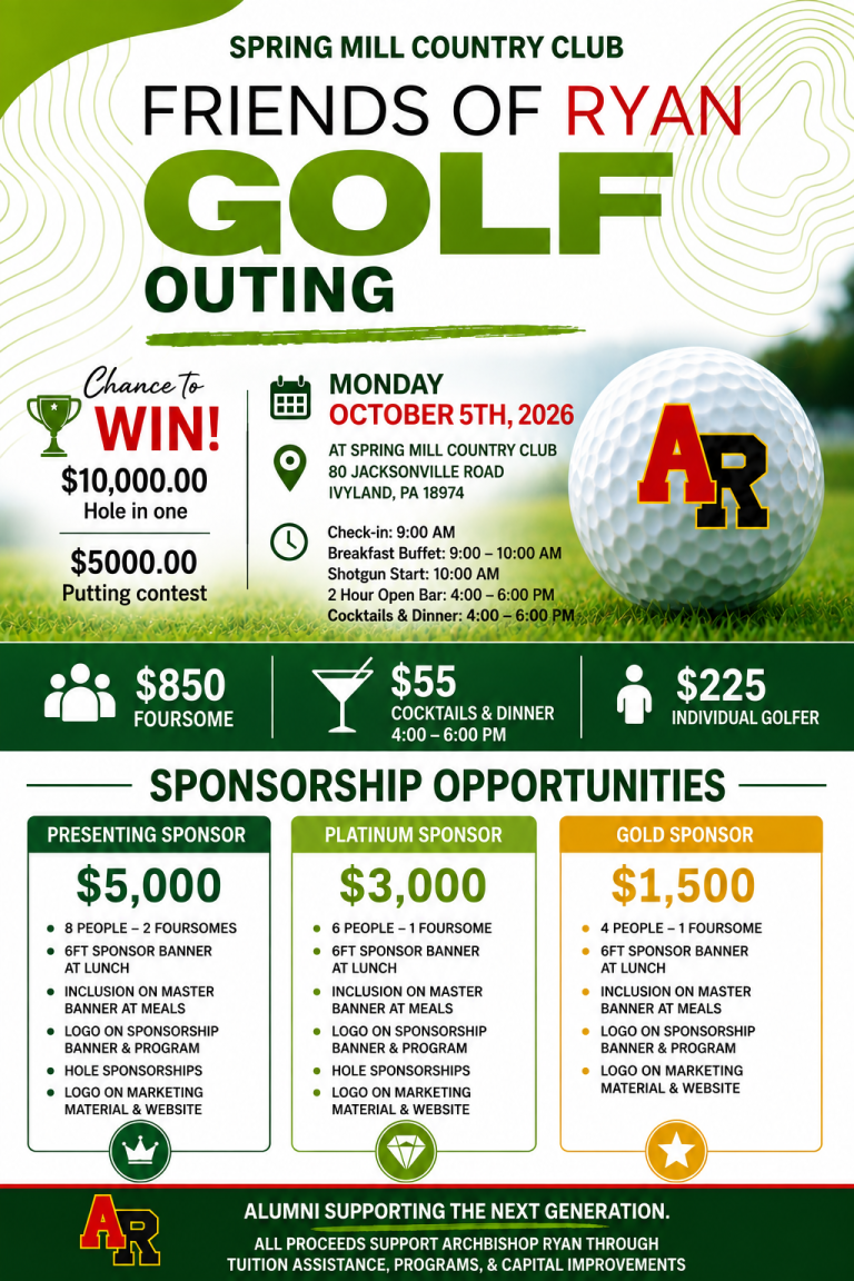 Friends of Ryan Golf Outing October 5th, 2026